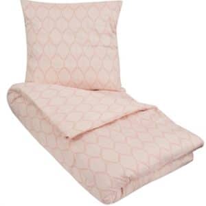 Lyserødt sengetøj 140x220 cm - Mønstret sengesæt - Sengetøj i 100% Økologisk Bomuldssatin - By Night