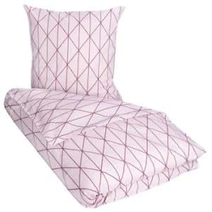 Lyserødt sengetøj - 140x200 cm - Graphic Rosa sengesæt - 100% Bomuld - Borg Living sengelinned