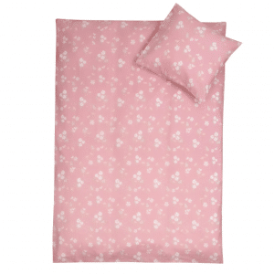 Baby sengetøj 70x100 cm - Lyserødt baby sengesæt med kaniner - 100% blød bomulds sengelinned - Nordstrand Home